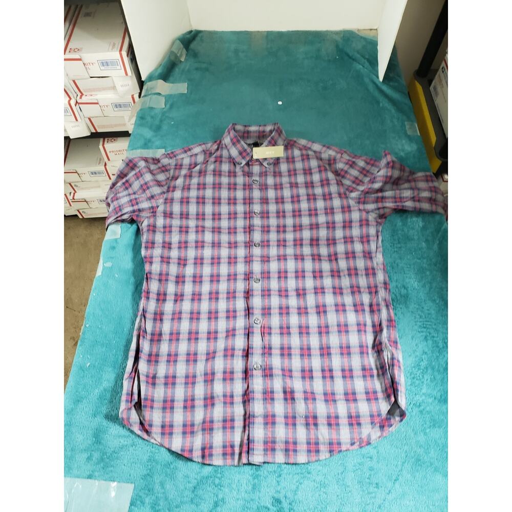 J.Crew Shirt Size Medium Mens Red Plaid Button Up Work Career Easy Care NWT